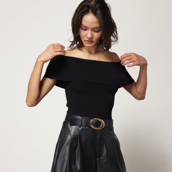 New!! Line & Dot Women's Becca Strapless Sweater, Black, Size Small - Picture 6 of 7